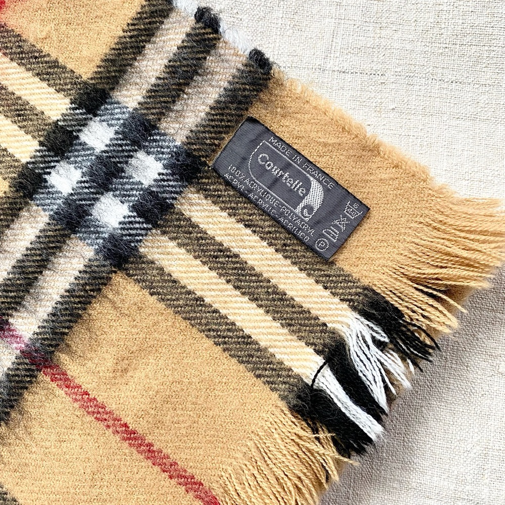 VTG French Burberry Style Scarf - Picture 4 of 4